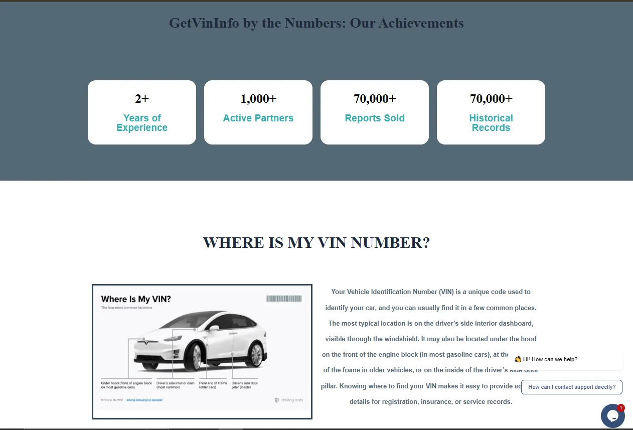 Vehicle information verification section of GetVinInfo VIN checker project by Abdul Samad
